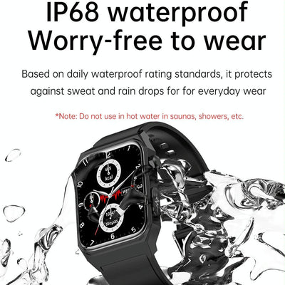 1.91 Inch Waterproof Ecg Smart Watch With Silicone Band Ip68 - Red