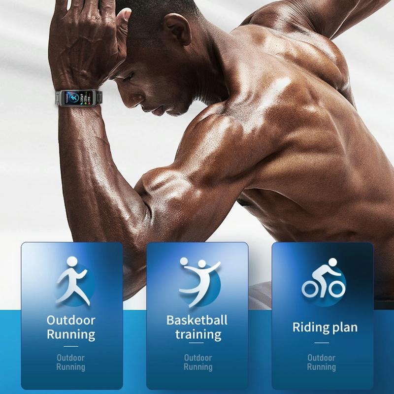 1.14 Inch Silicone Band Earphone Detachable Life Waterproof Smart Watch Support Bluetooth Call - Black Red