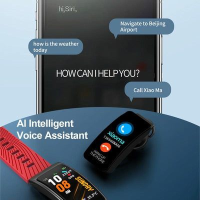 1.14 Inch Silicone Band Earphone Detachable Life Waterproof Smart Watch Support Bluetooth Call - Black Red