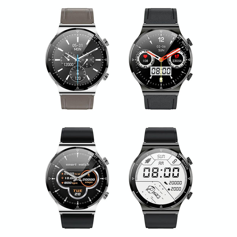 1.32 Inch Heart Rate Sleep Monitoring Smart Watch - Silver Silicone