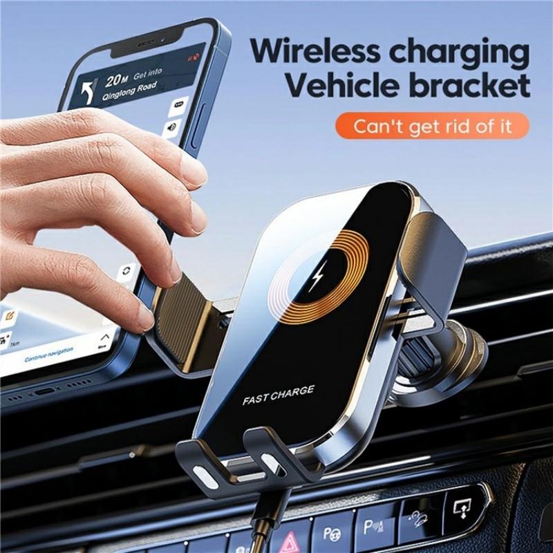 Touch-sensing Car Vent Wireless Charger Holder - X12 - Silver