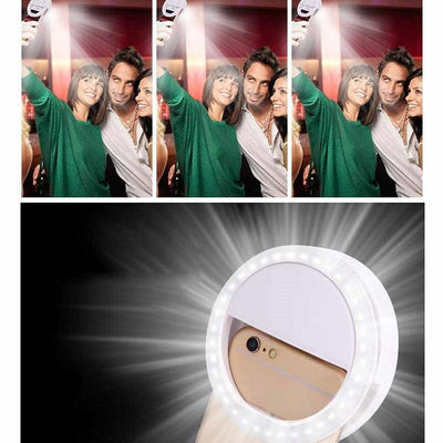 Ring-Shaped Selfie Light For Live Photography - Led Flashlight - Black