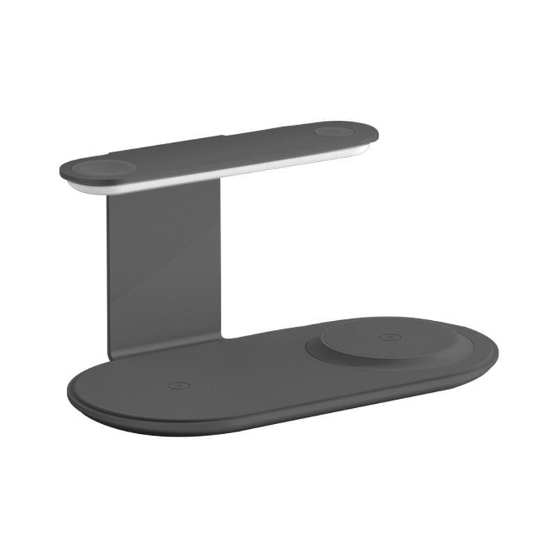 3 In 1 Wireless Charger With Night Light 15W - Silver
