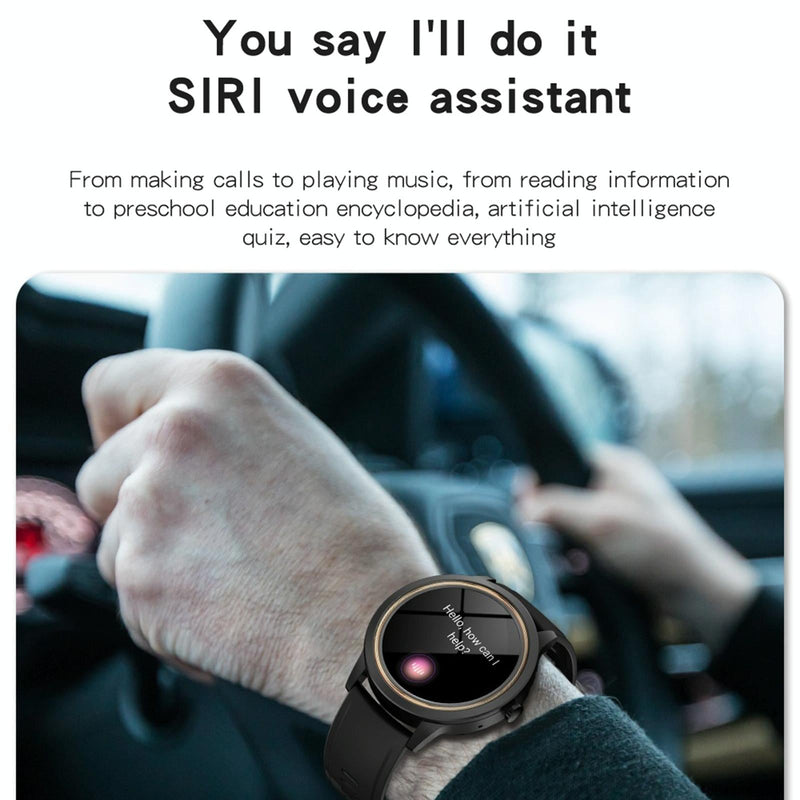 1.32 Inch Ips Hd Screen Smart Watch Support Bluetooth Calling / Blood Pressure Monitoring - Black