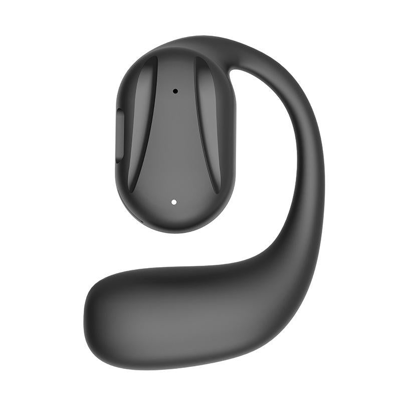 Black Yj77 Bluetooth 5.2 Ear-mounted Bone Conduction Headset for Left Ear - Left Ear White