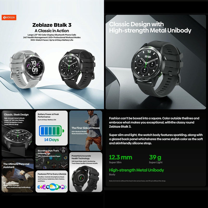 1.39 Inch Screen Voice Calling Smart Watch Support Heart Rate / Blood Pressure / Blood Oxygen - Starlight Silver