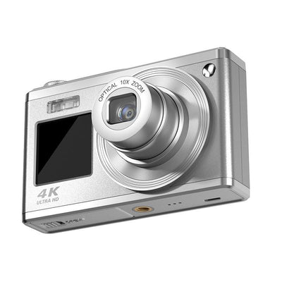 4K Hd Optical Zoom Digital Camera 60Mp Dual Screen Selfie Camera No Memory - White