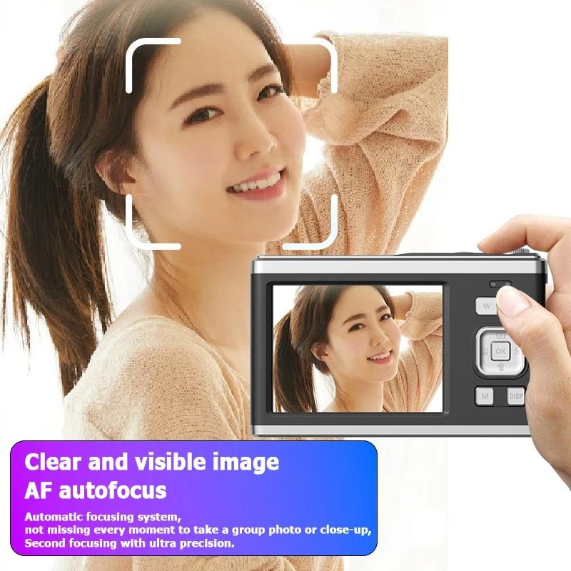 4K Hd Optical Zoom Digital Camera 60Mp Dual Screen Selfie Camera No Memory - White