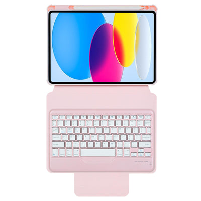 360 Rotation Bluetooth Keyboard Leather Case For Ipad 10.9 2022 - Pink