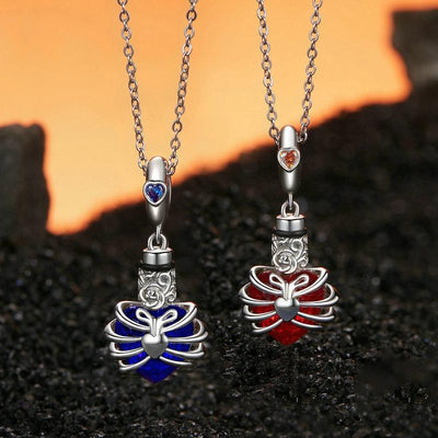 925 Sterling Silver Heart Pendant With Beaded Detail - Red