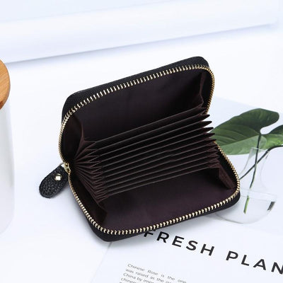 Multi Position Zipper Organ Card Holder Versatile Business Accessory - Green