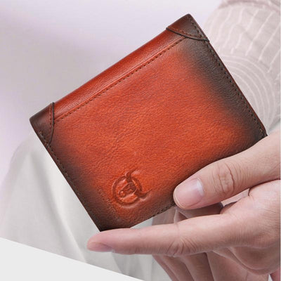 Men Rfid Leather Wallet with Coin Clip - Brown