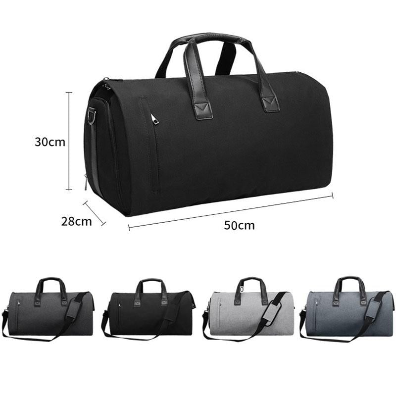 Shoe Compartment Travel Suit Bag - Compact & Organized - Black