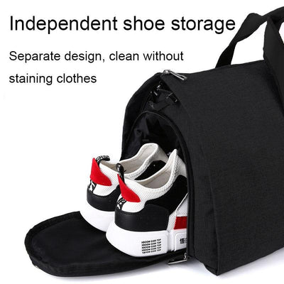 Shoe Compartment Travel Suit Bag - Compact & Organized - Black
