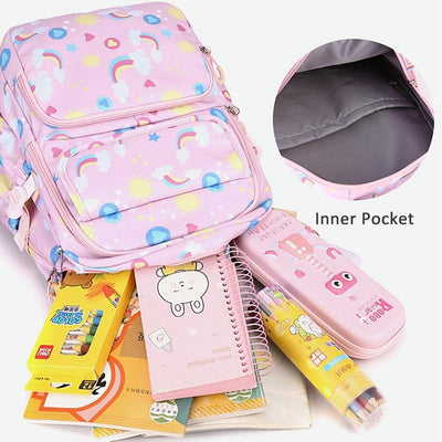Kids Backpack Set with Lunch Bag & Pencil Case - 3 in 1 - Black