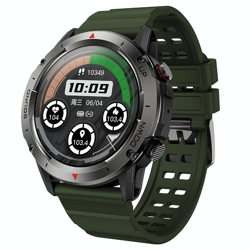 1.39 Inch Colour Screen Smart Watch Support Heart Rate Monitoring / Blood Pressure Monitoring - Green