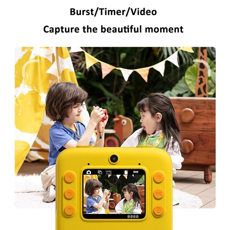 2-Inch Dual Lens Instant Print Camera For Children - 4800W Pixel - Without Memory Card Yellow