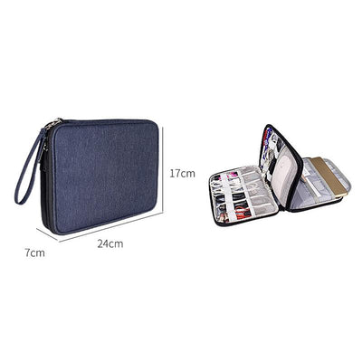 Waterproof Multi-function Storage Bag for Digital Accessories Earphones and Data Cables - Pink