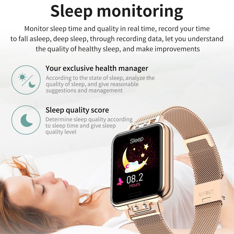 1.22 Inch Waterproof Smart Watch With Sleep & Heart Rate Monitor - Silver