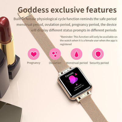 1.22 Inch Waterproof Smart Watch With Sleep & Heart Rate Monitor - Silver