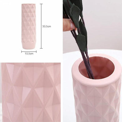 Creative Plastic Vase for Home Decoration - Flower Arrangement Container - Pink