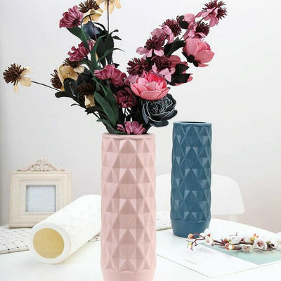 Creative Plastic Vase for Home Decoration - Flower Arrangement Container - Pink