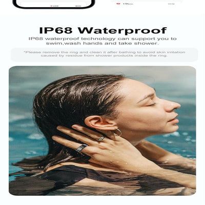 Smart Ring With Heart Rate Blood Oxygen Sleep Monitoring & Sports Modes - Size 8 - Gold