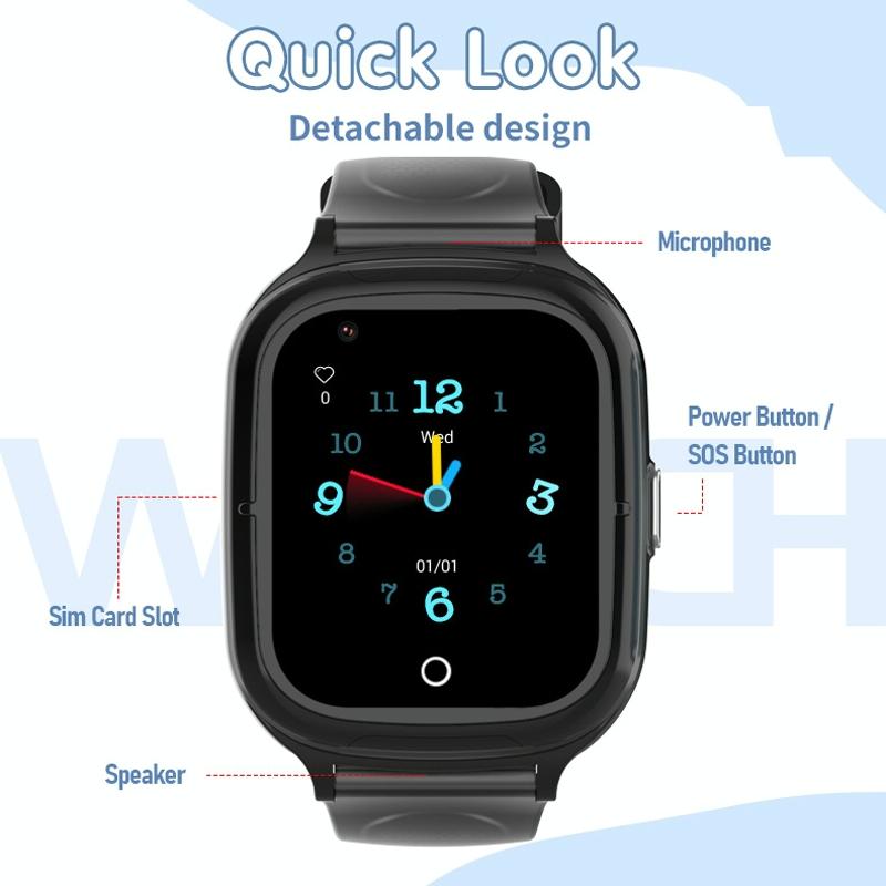 4G Kids Smart Phone Positioning Watch Ip67 Waterproof / Video / Voice Calling - Blue