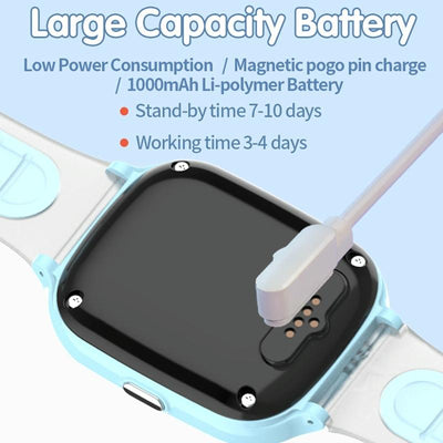 4G Kids Smart Phone Positioning Watch Ip67 Waterproof / Video / Voice Calling - Blue