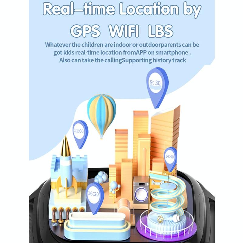 4G Kids Smart Phone Positioning Watch Ip67 Waterproof / Video / Voice Calling - Blue