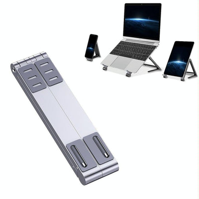 Foldable Metal Laptop Stand for Cooling and Ergonomic - Silver