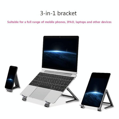 Foldable Metal Laptop Stand for Cooling and Ergonomic - Silver