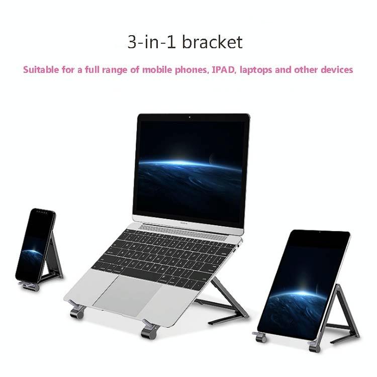 Foldable Metal Laptop Stand for Cooling and Ergonomic - Silver
