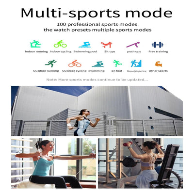 Smart Watch With Heart Rate And Blood Pressure Monitoring - Colour Screen - Silver