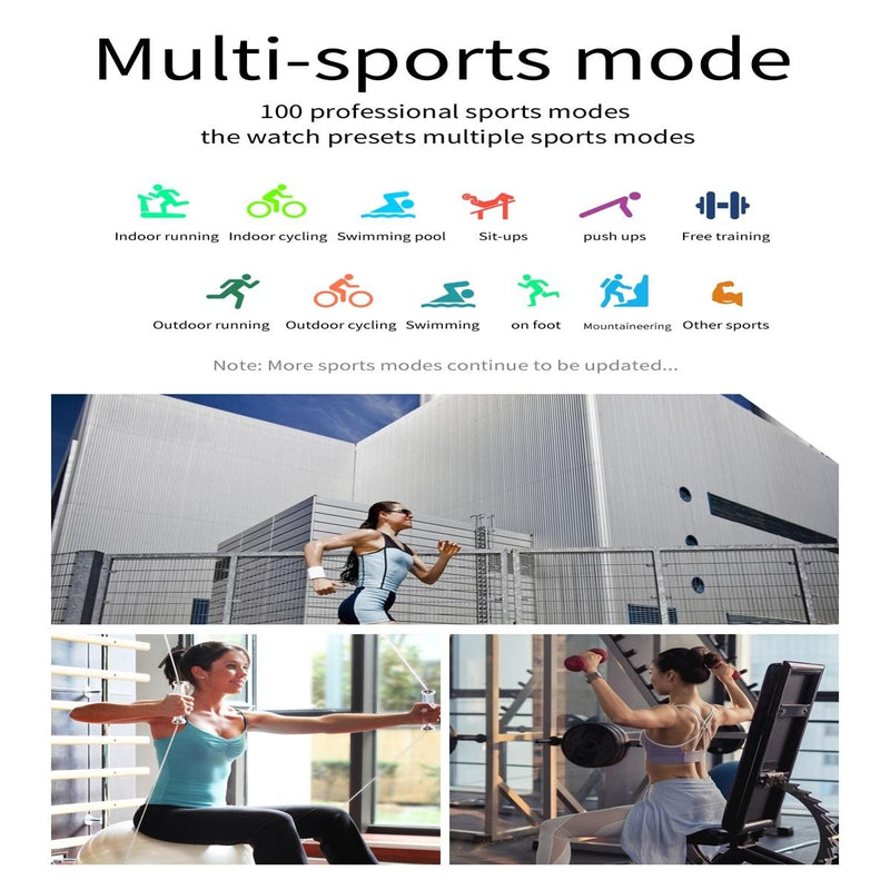 Smart Watch With Heart Rate And Blood Pressure Monitoring - Colour Screen - Silver