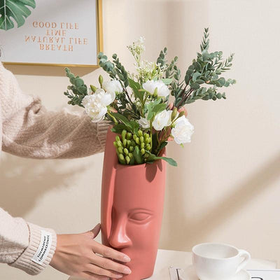 Thickened Drop-Proof Vase With Dried Flower Ornaments - Sea Blue