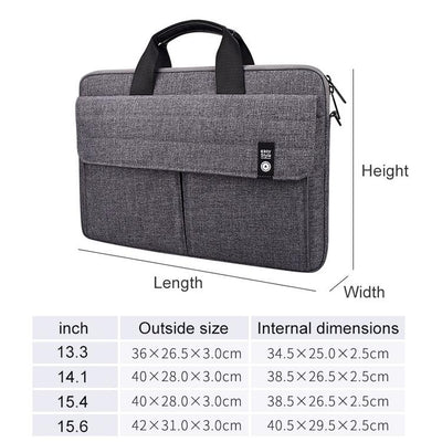 13.3 Inch Laptop Carrying Bag with Shoulder Strap - Handheld Briefcase Style - Grey