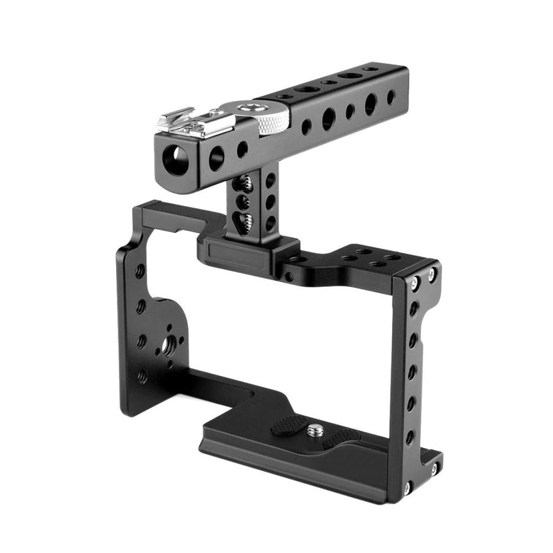 Video Camera Cage Stabilizer With Handle For Sony A6600 Black