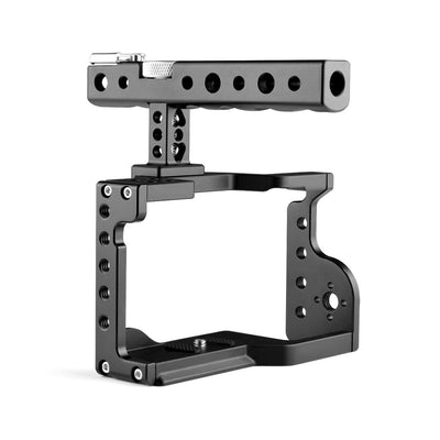 Video Camera Cage Stabilizer With Handle For Sony A6600 Black