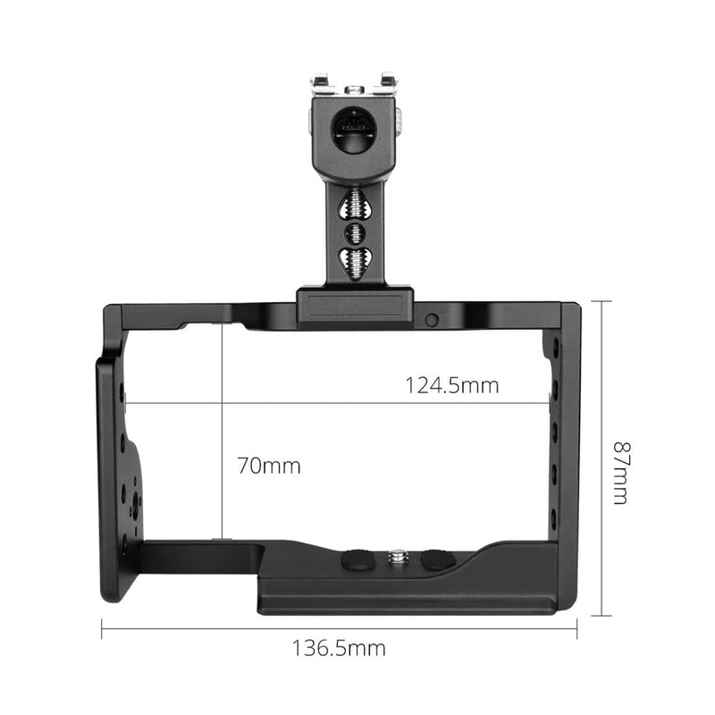 Video Camera Cage Stabilizer With Handle For Sony A6600 Black