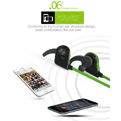 Wireless Bluetooth In-ear Headset with Magnetic Switch & Indicator Light - Black