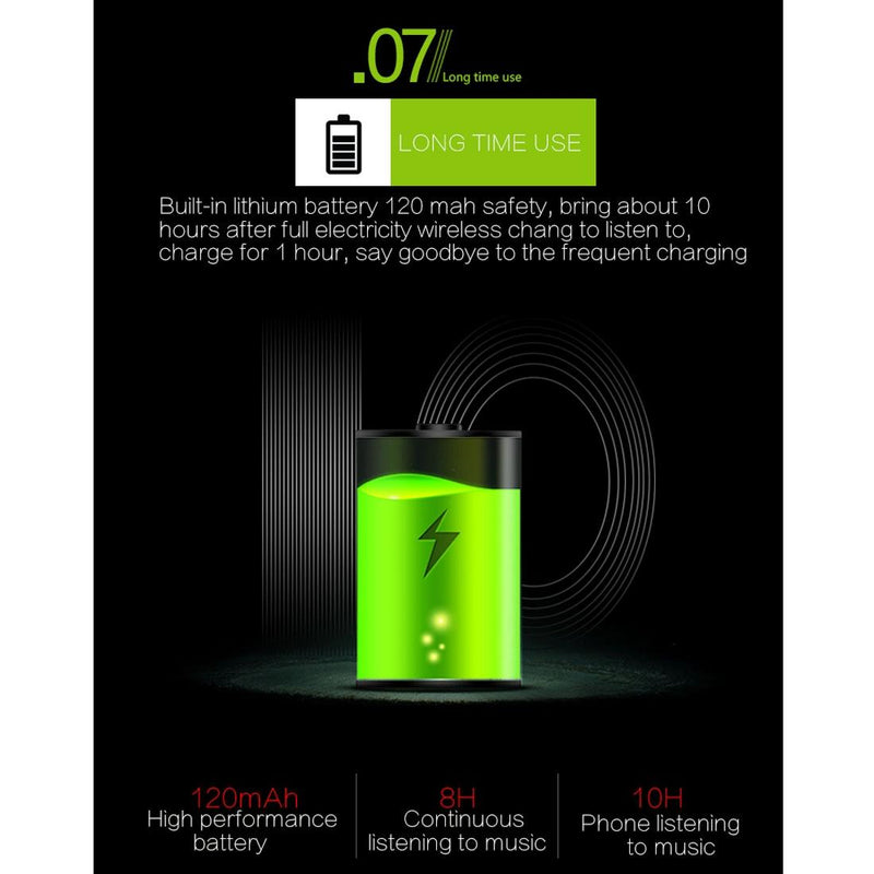 Wireless Bluetooth In-ear Headset with Magnetic Switch & Indicator Light - Black