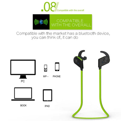 Wireless Bluetooth In-ear Headset with Magnetic Switch & Indicator Light - Black