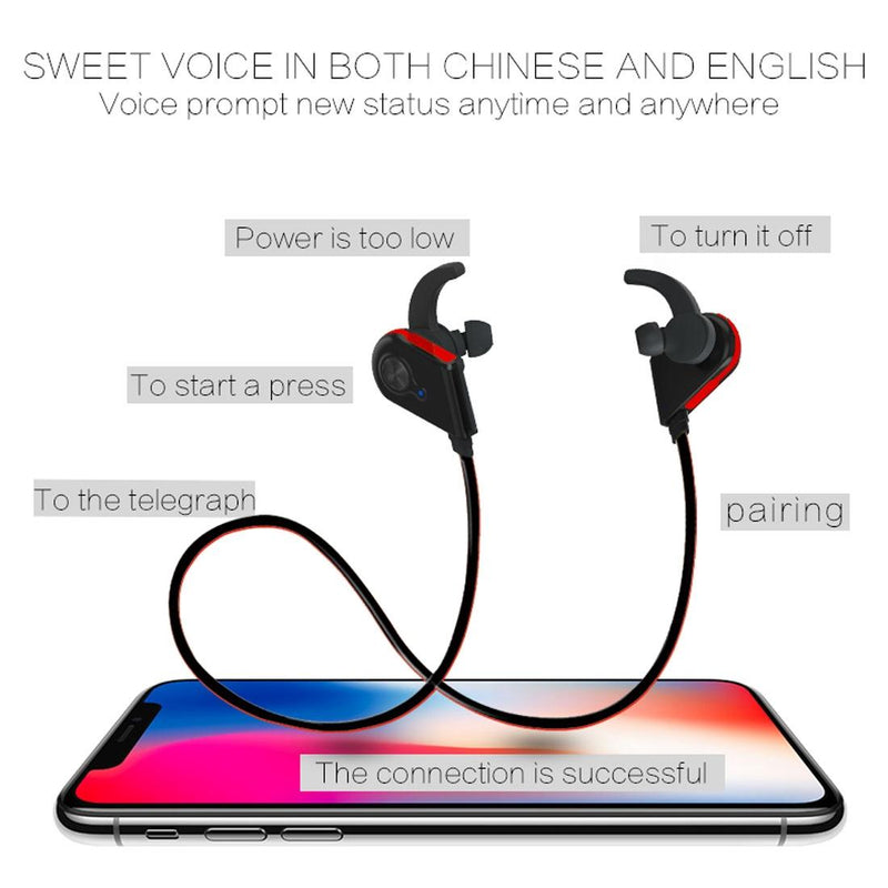 Wireless Bluetooth In-ear Headset with Magnetic Switch & Indicator Light - Black