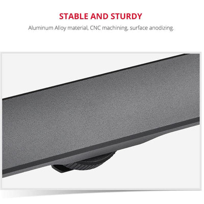 Aluminum Dual Hot / Cold Shoe Mount Adapter Bracket - Black