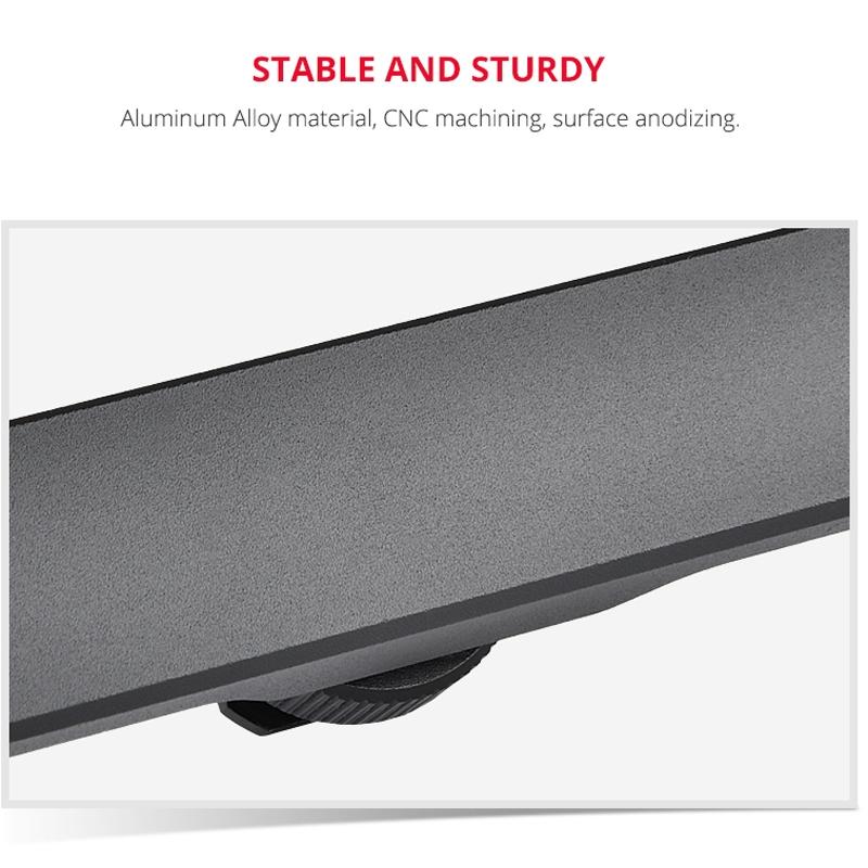 Aluminum Dual Hot / Cold Shoe Mount Adapter Bracket - Black