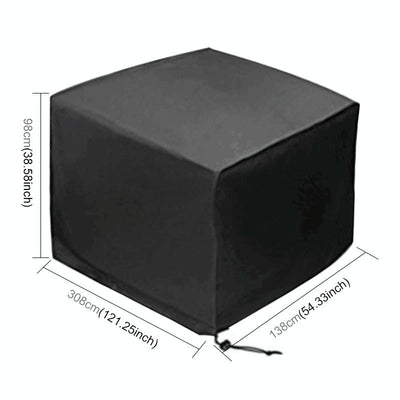 Waterproof Outdoor Furniture Cover - 210d Oxford Cloth - Dust-proof - Anti-uv - Fits Table and Chairs - 308x138x98cm - Black