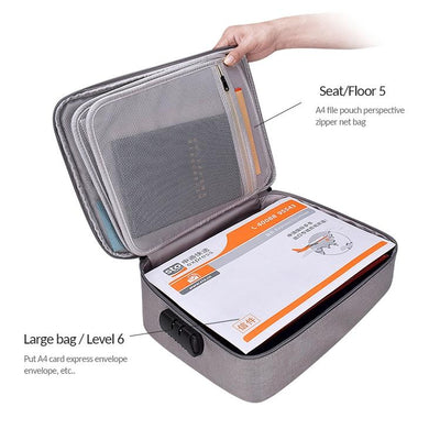 Waterproof Multi-layer Laptop Bag with Password Lock - Black