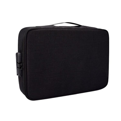 Waterproof Multi-layer Laptop Bag with Password Lock - Black