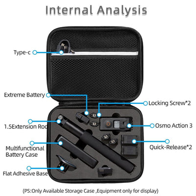 Dji Action Carrying Case - 3 Sizes Available - Black